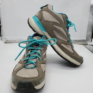 The North Face Womens Sz 7.5 Cradle Hiking Running Athletic Shoes Teal / Gray